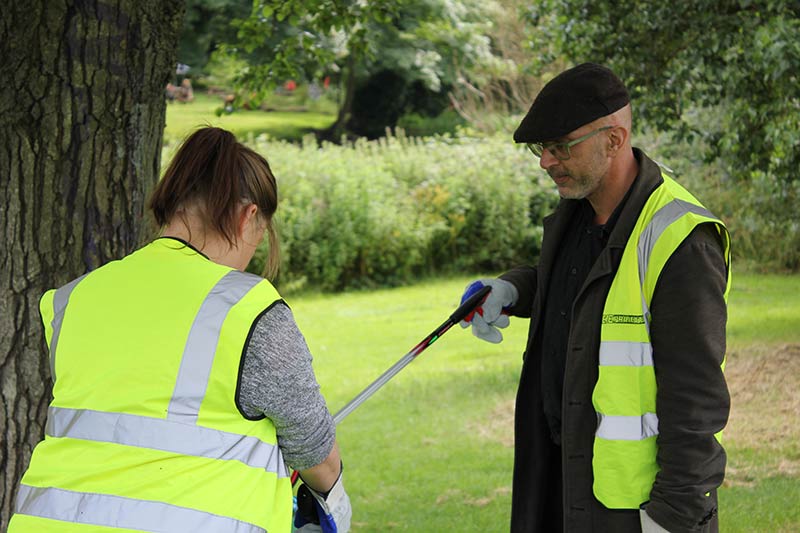 ESE Direct team members litter picking in local park