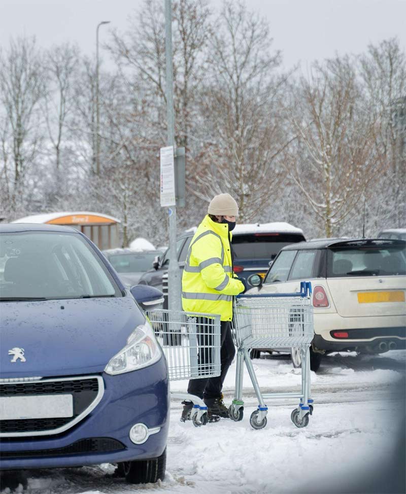 Snowy carpark