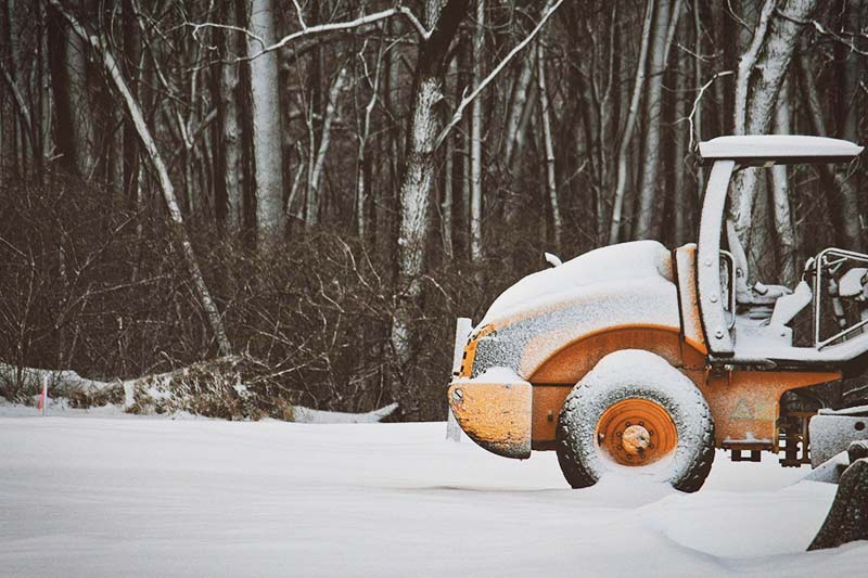 tractor in the snow