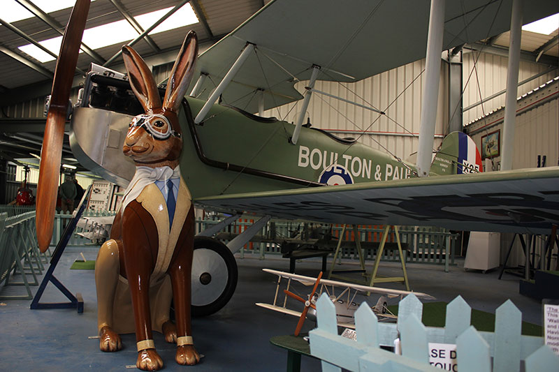 Hareman Jack Hargreaves proudly poses next to a Boulton and Paul P9 aircraft