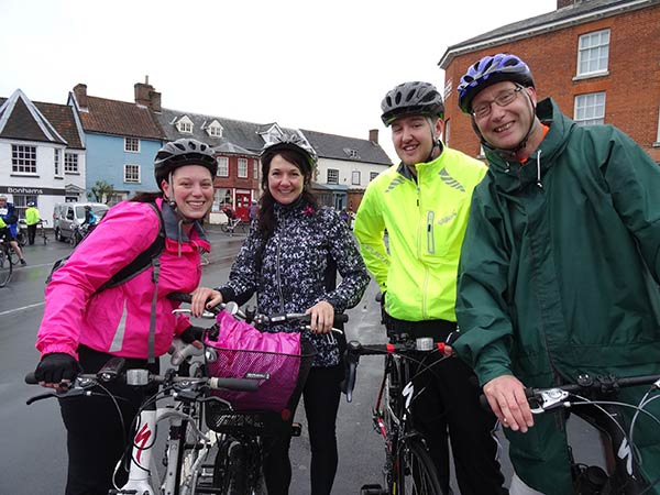 Kelly, Debs, Nick and Mike take a break in Reepham