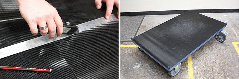 cutting rubber mat to size