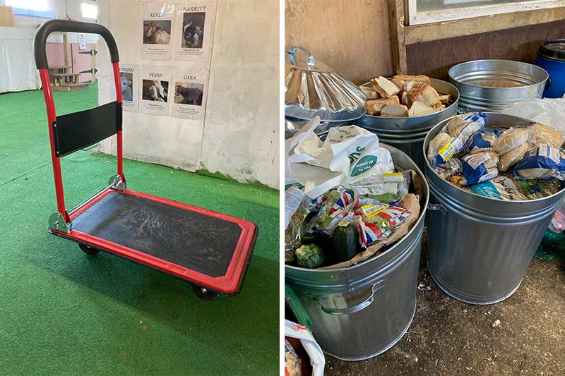 Folding platform trolley and galvanised donated to Wetheriggs Animal Rescue Centre