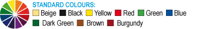 Colour chart for Merlin Litter Bins