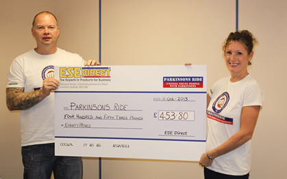 Parkinsons Ride Cheque Presentation