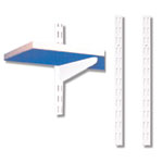 Uprights for twinslot shelving