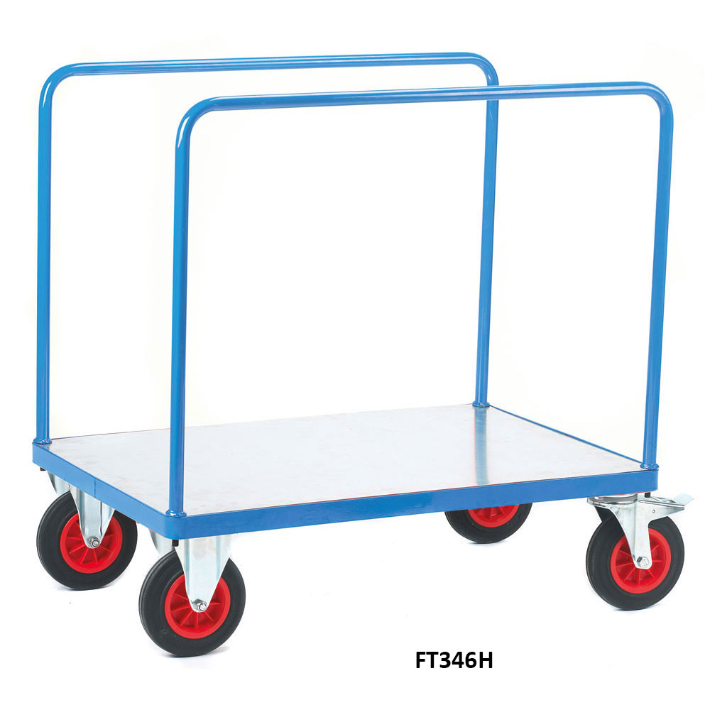 Galvanised Base Platform Trolley With Two Bar Sides 1200 X 800 | Skipblab