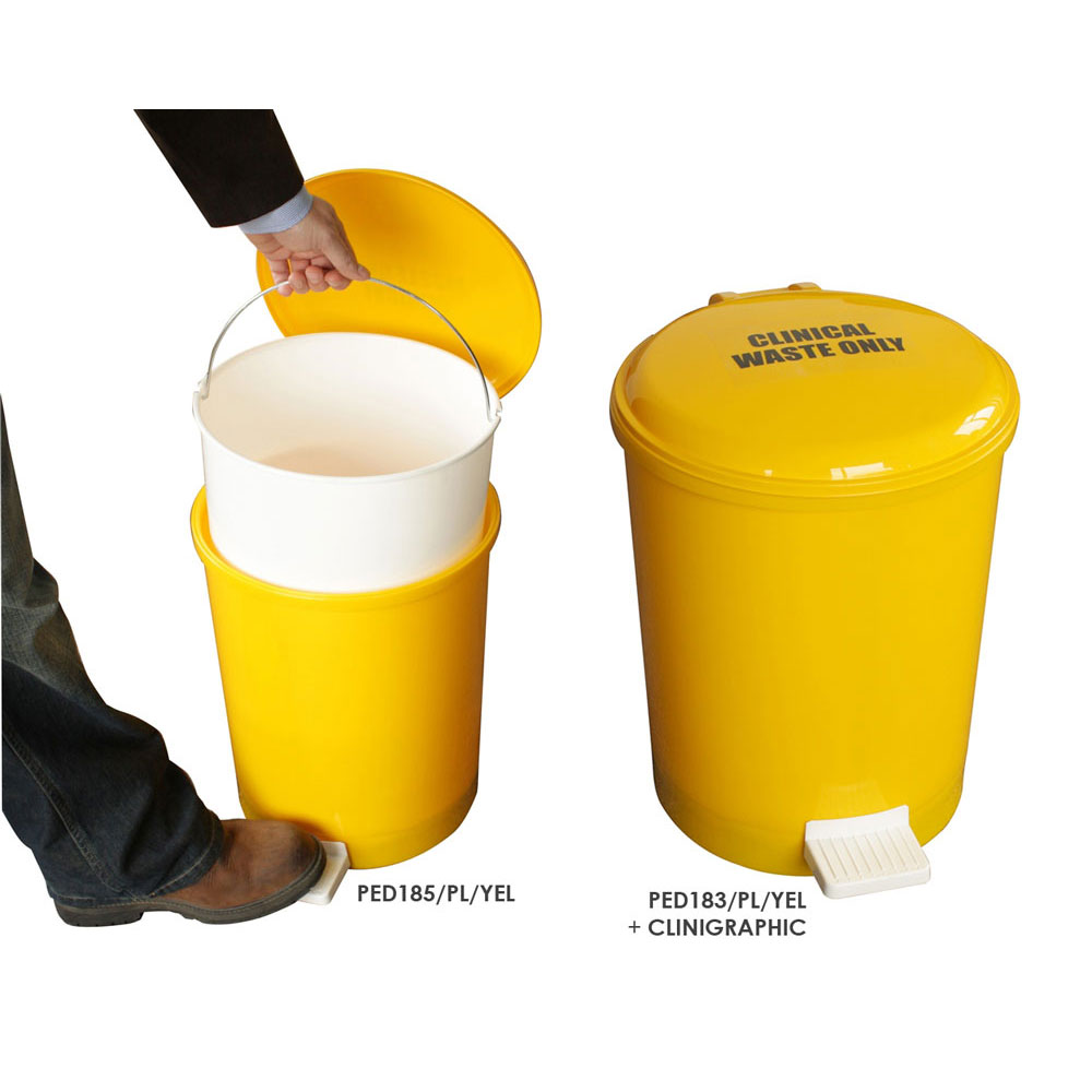 Yellow Pedal Bins - 12 or 20 litre - ESE Direct