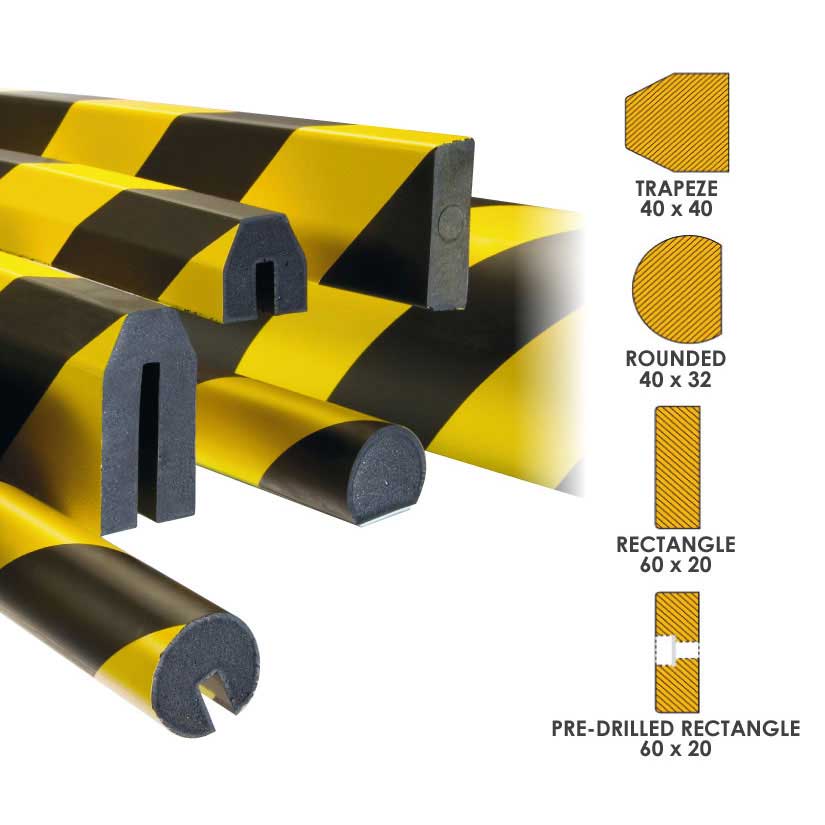 Self Adhesive Rectangle Impact Protection Surface Profiles – 1m L | Trunix