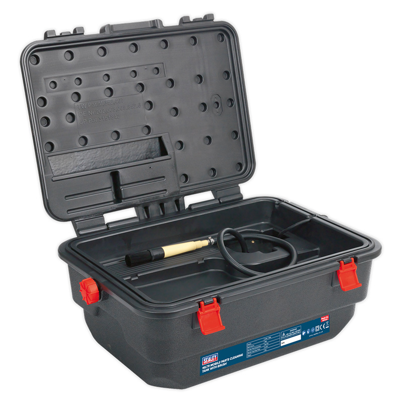 Click to view product details and reviews for 16l Mobile Parts Cleaning Tank With Built In Brush.