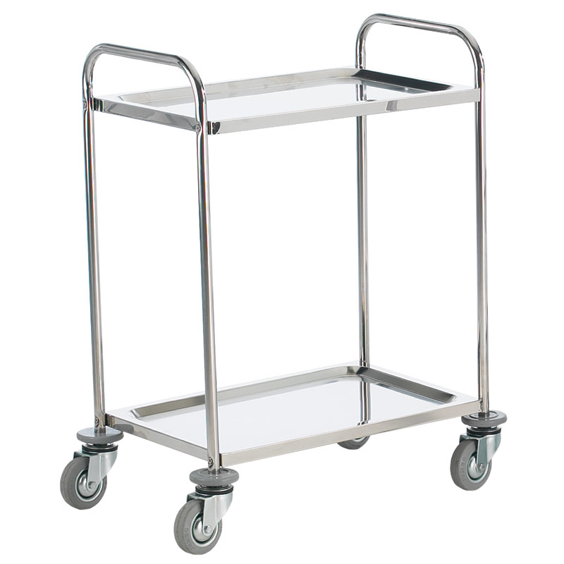 304 Grade Stainless Steel Trolley With Corner Buffers 3 Shelves 100kg Capacity