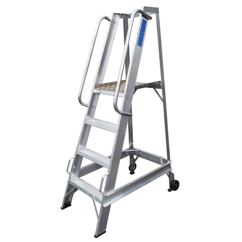 Click to view product details and reviews for 10 Tread Aluminum Tilt And Move Warehouse Steps Platform Height 2440mm.