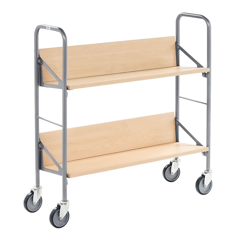 Archive Book Trolley With 2 White Shelves 920 X 900 X 300mm