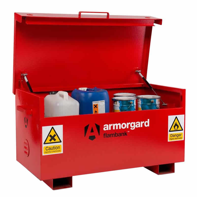 Click to view product details and reviews for Armorgard Flambank Hazardous Storage Chest 660 X 1275 X 665mm 85l Sump Fb2.