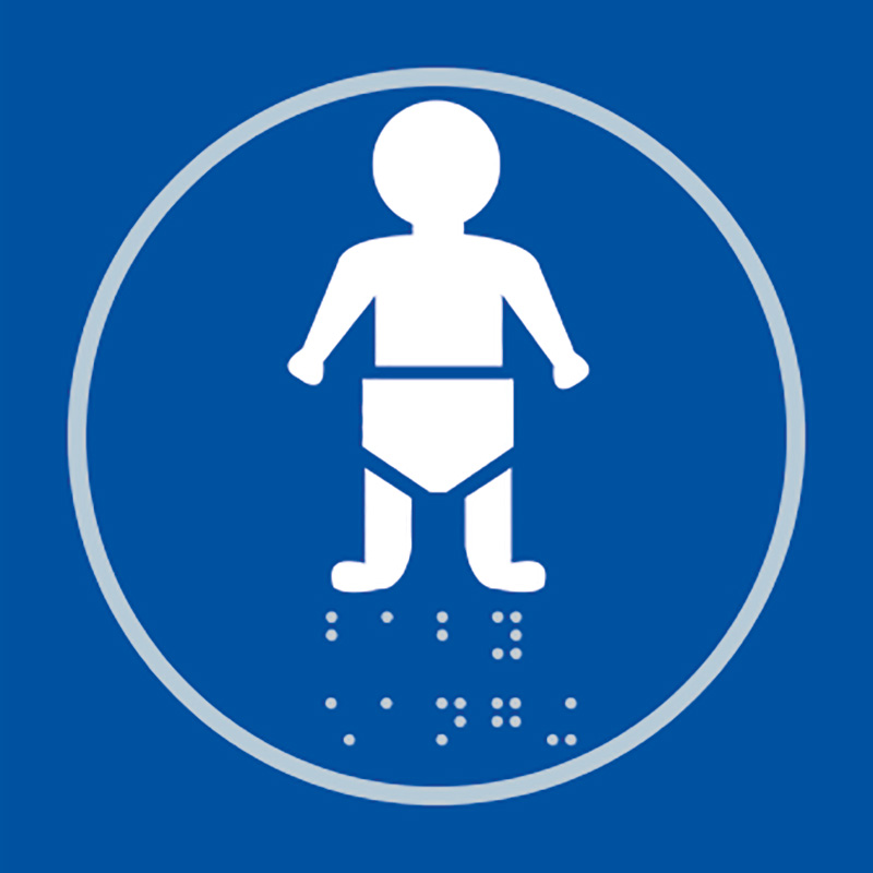 Click to view product details and reviews for Baby Changing Blue Braille Sign.