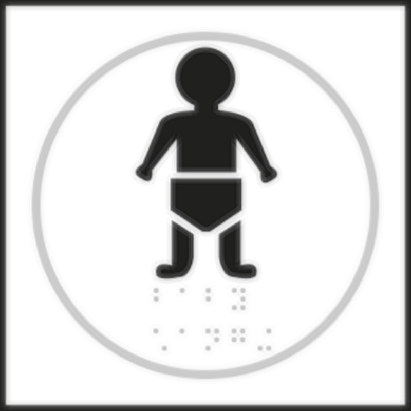 Click to view product details and reviews for Baby Changing White Braille Sign.