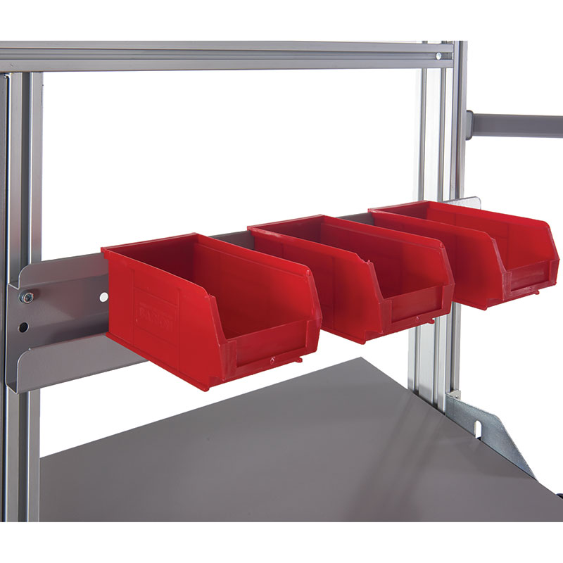 Modular Bin Rails To Suit 1200mm Binary Bench Silver