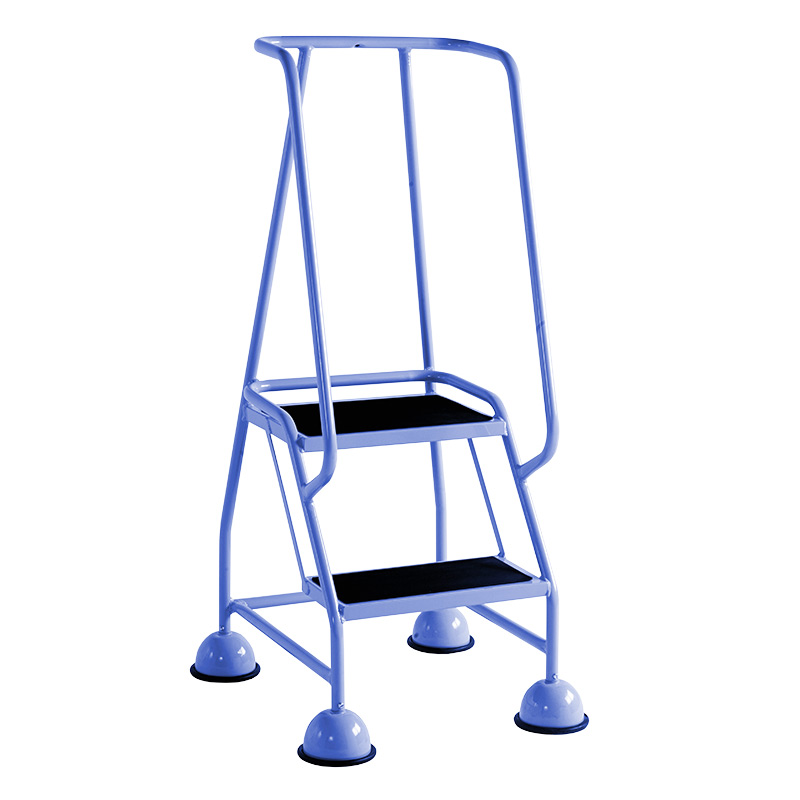 Click to view product details and reviews for 2 Tread Glide Along Mobile Steps With Handrail Blue Frame.
