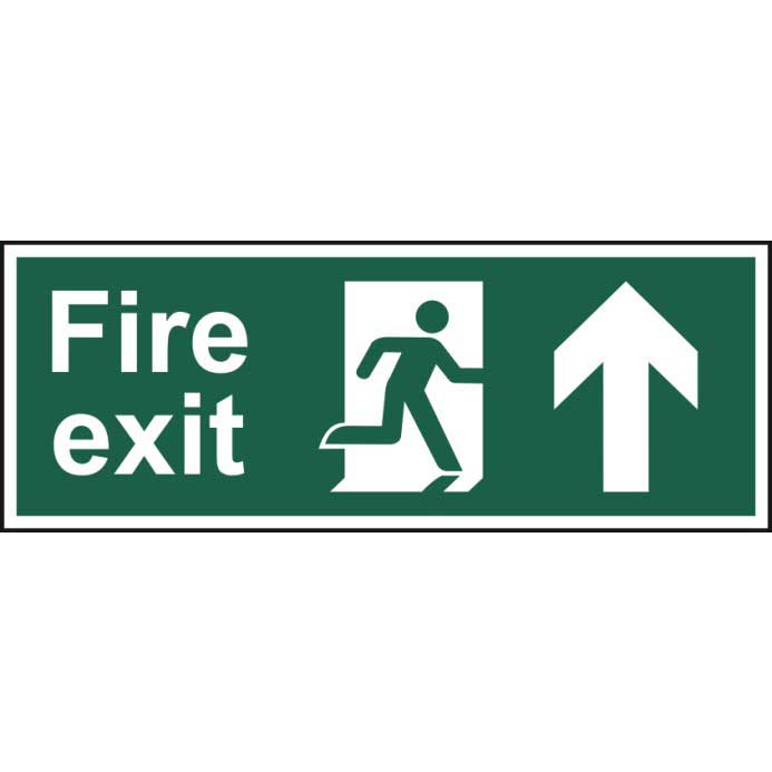 Click to view product details and reviews for Fire Exit Man Arrow Up Self Adhesive Sticky Sign 400 X 150mm.