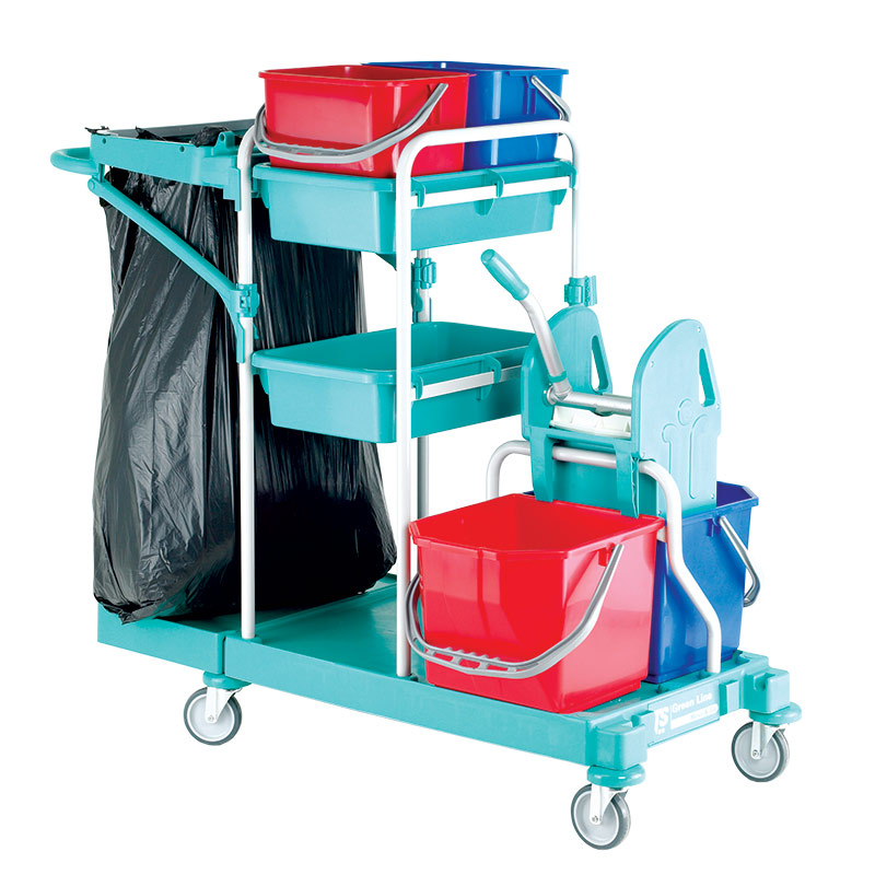 Click to view product details and reviews for Cleaning Trolley With 2 X 15l Buckets 1 Wringer And 2 Utility Buckets.