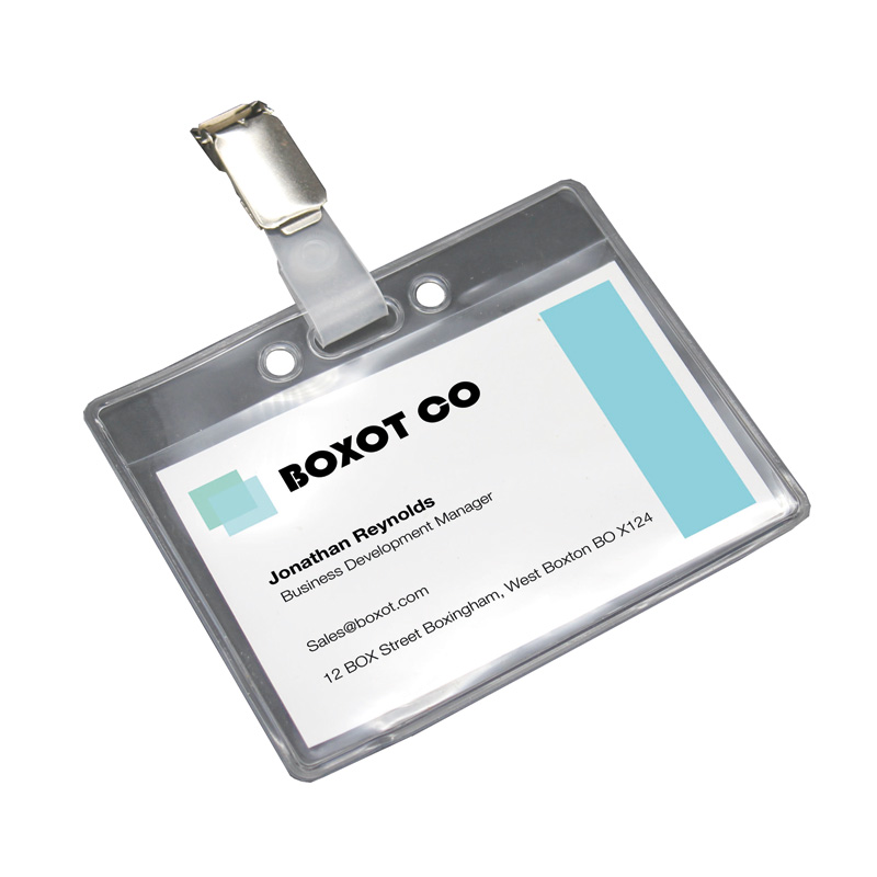 Click to view product details and reviews for Clear Plastic Name Badge Holder With Grey Back Clip Fastening Pack Of 25 Unisex.