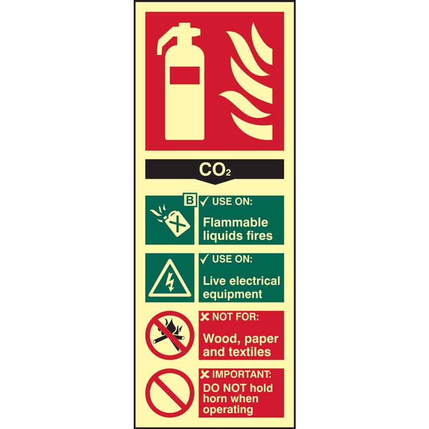 Click to view product details and reviews for Fire Extinguisher Co2 Sign Pho 82mm X 202mm.