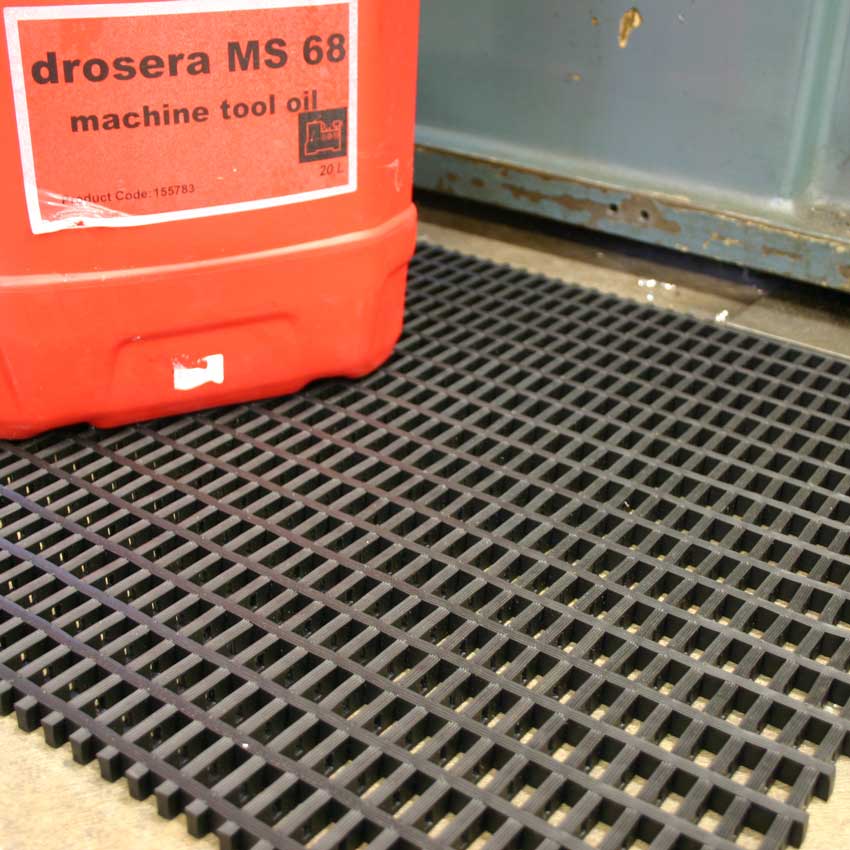 Cobamat Heavy-Duty PVC Industrial Walkway Matting Roll - 12mm thick - 22mm x 10mm holes - 10m x 1200mm