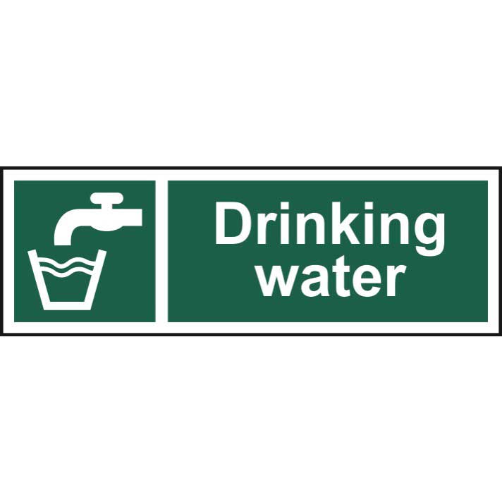 Drinking Water Self Adhesive Sticky Sign 300 X 100mm