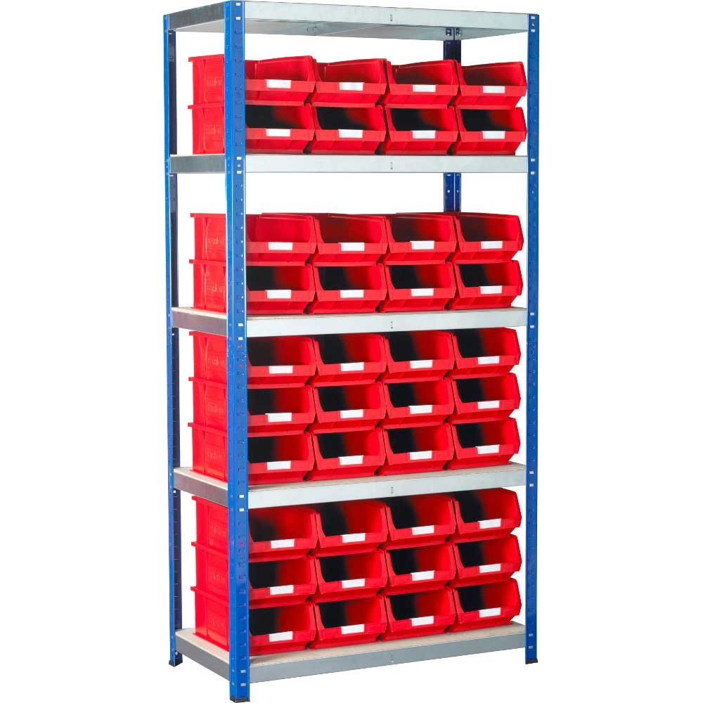 Click to view product details and reviews for Ecorax Topbox Shelving Units 5 Shelves 40x Blue Tc4 Bins.