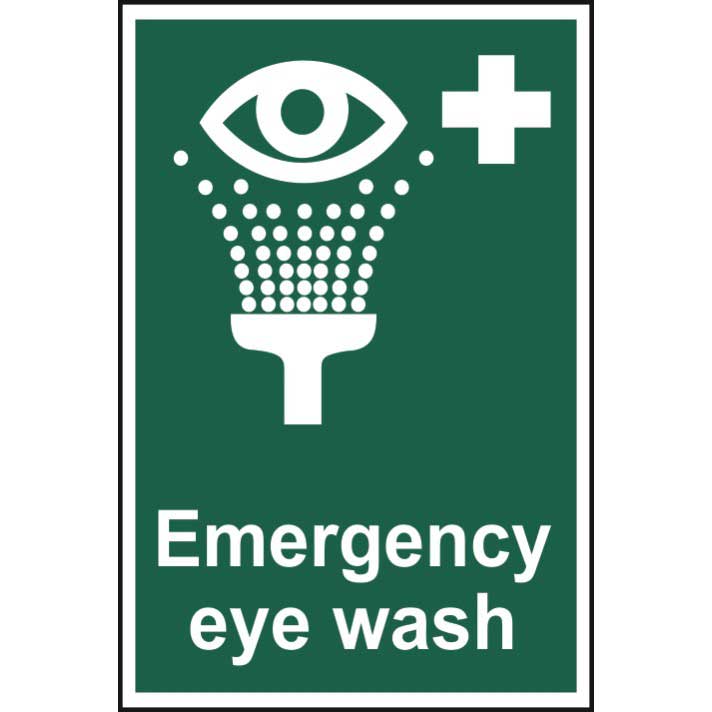 Emergency Eye Wash Sign Rigid 1mm Pvc Board 300 X 200mm