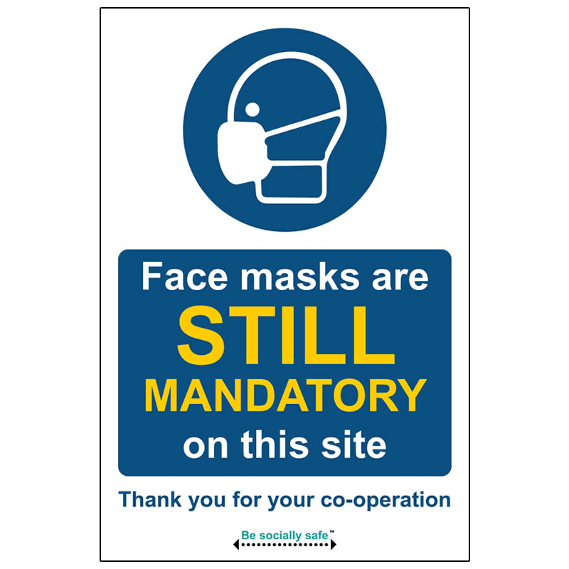 Click to view product details and reviews for Face Masks Are Still Mandatory On This Site Self Adhesive Vinyl Sign 200 X 300mm.