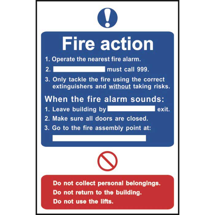 Click to view product details and reviews for Fire Action Notice Sign Self Adhesive Sticky Sign 200 X 300mm.
