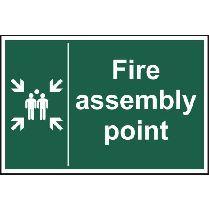 Click to view product details and reviews for Fire Assembly Point Self Adhesive Vinyl Sign 400 X 600mm.