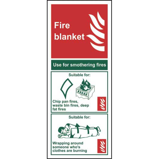 Click to view product details and reviews for Fire Blanket Instructions Sign Pvc 82 X 202mm.