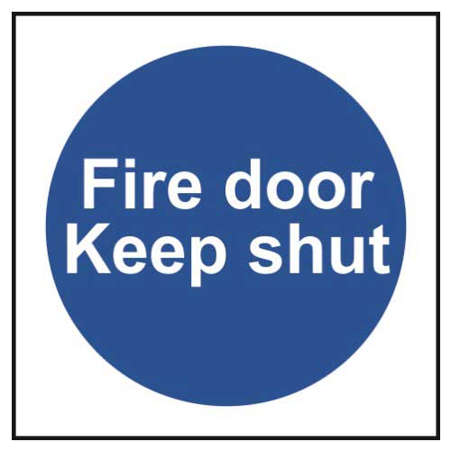 Fire Door Keep Shut Sign Rigid 1mm Pvc Board 100 X 100mm