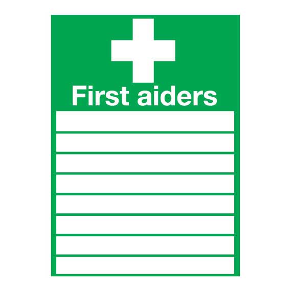 First Aiders Sign Rigid 12mm Polypropylene 300 X 200mm