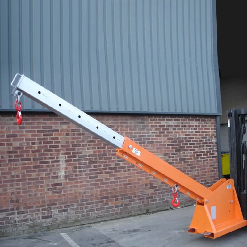 Fork Mounted Height Adjustable Extending Jib - 2000kg capacity