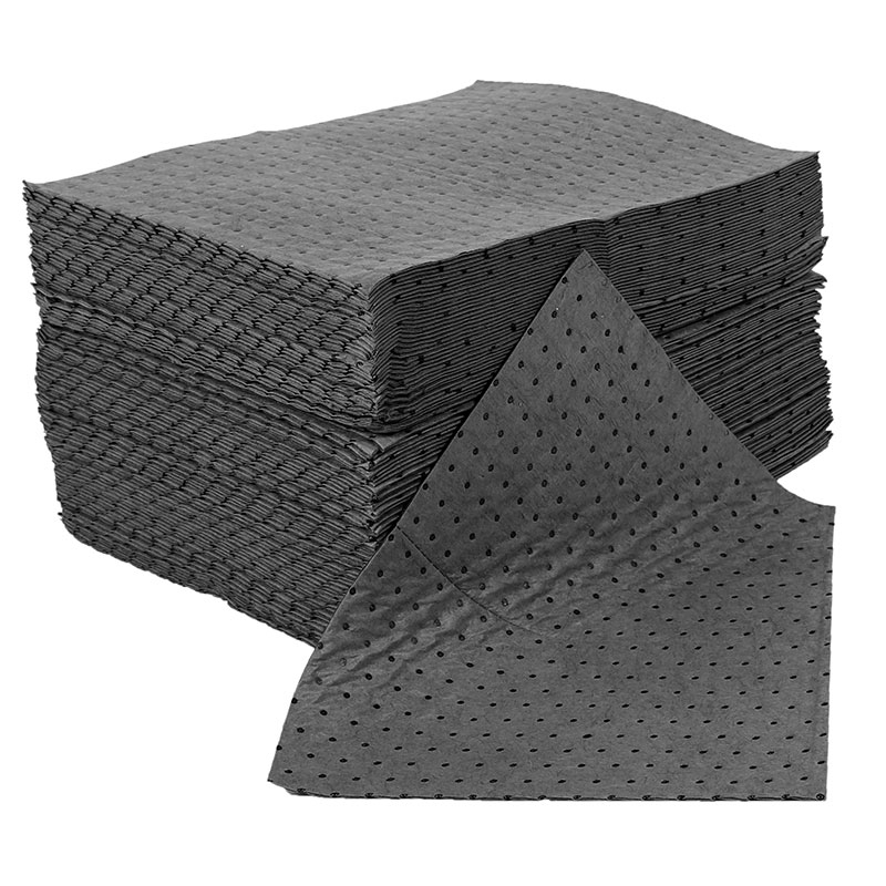 Double Weight General Purpose Absorbent Spill Pads Pack Of 100 With Dispenser