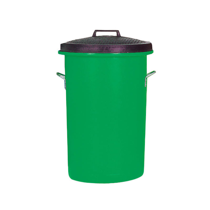 Click to view product details and reviews for 96 Litre Heavy Duty White Dustbin With Black Rubber Lid.
