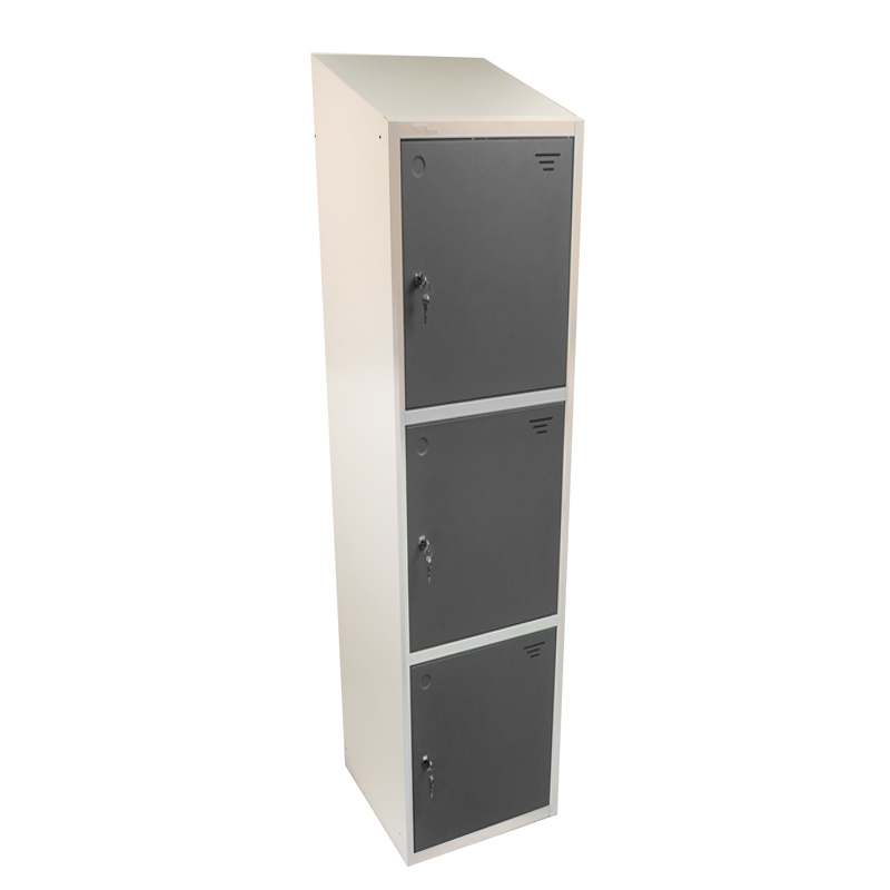 Click to view product details and reviews for Three Tier Hero Metal Locker Light Grey Doors 1950 X 300 X 300.
