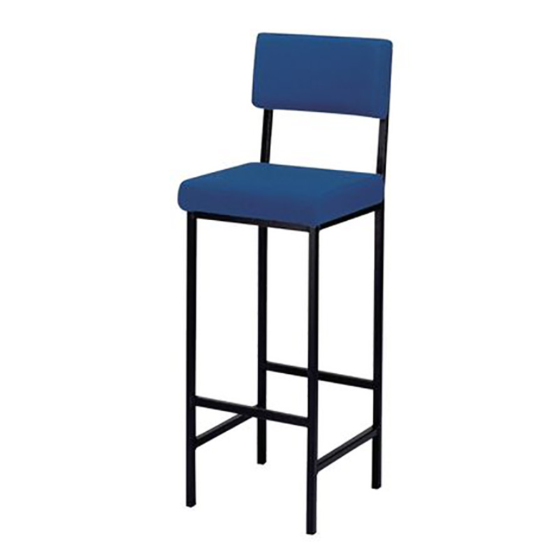 High Stool With Anti Microbial Black Vinyl Padded Seat Back Support Height 760mm