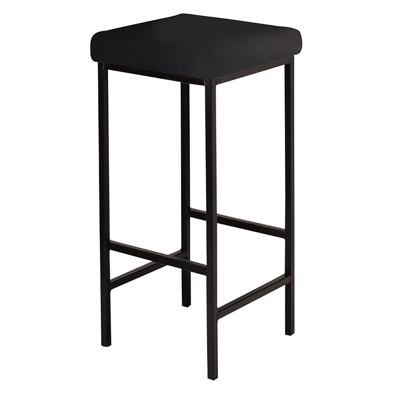 High Stool With Anti Microbial Black Vinyl Padded Seat Height 760mm