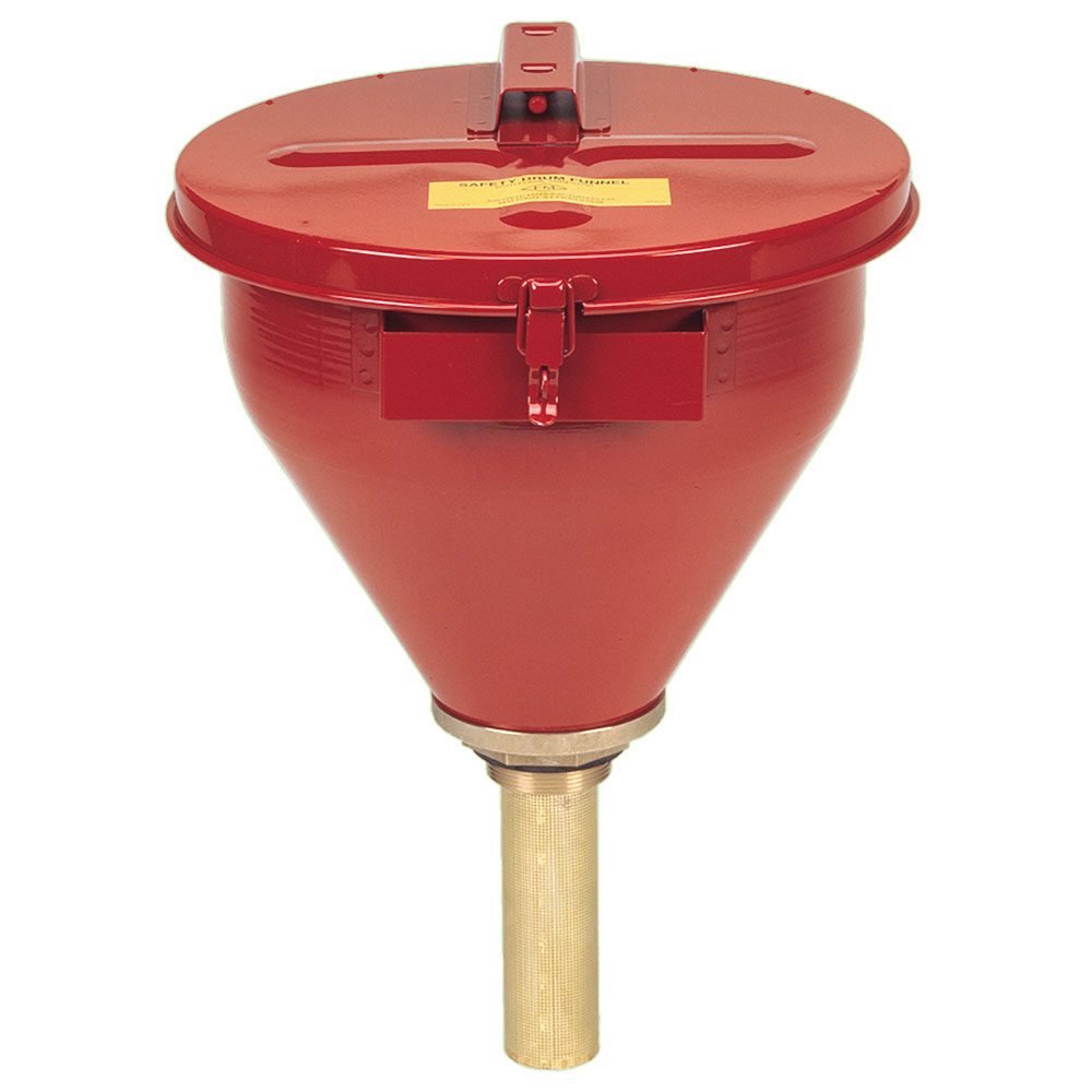 Justrite Flame Arrester Self Closing Steel Drum Safety Funnel