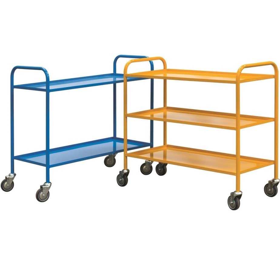 Click to view product details and reviews for Light Duty 2 Tier Shelf Trolley 960 X 495 X 1100 Swivel Castors.