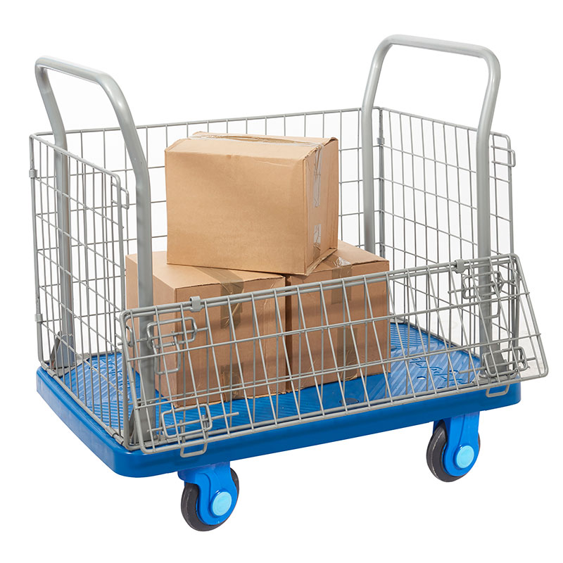 3 Tier Platform Trolley With Mesh Ends 300kg Capacity