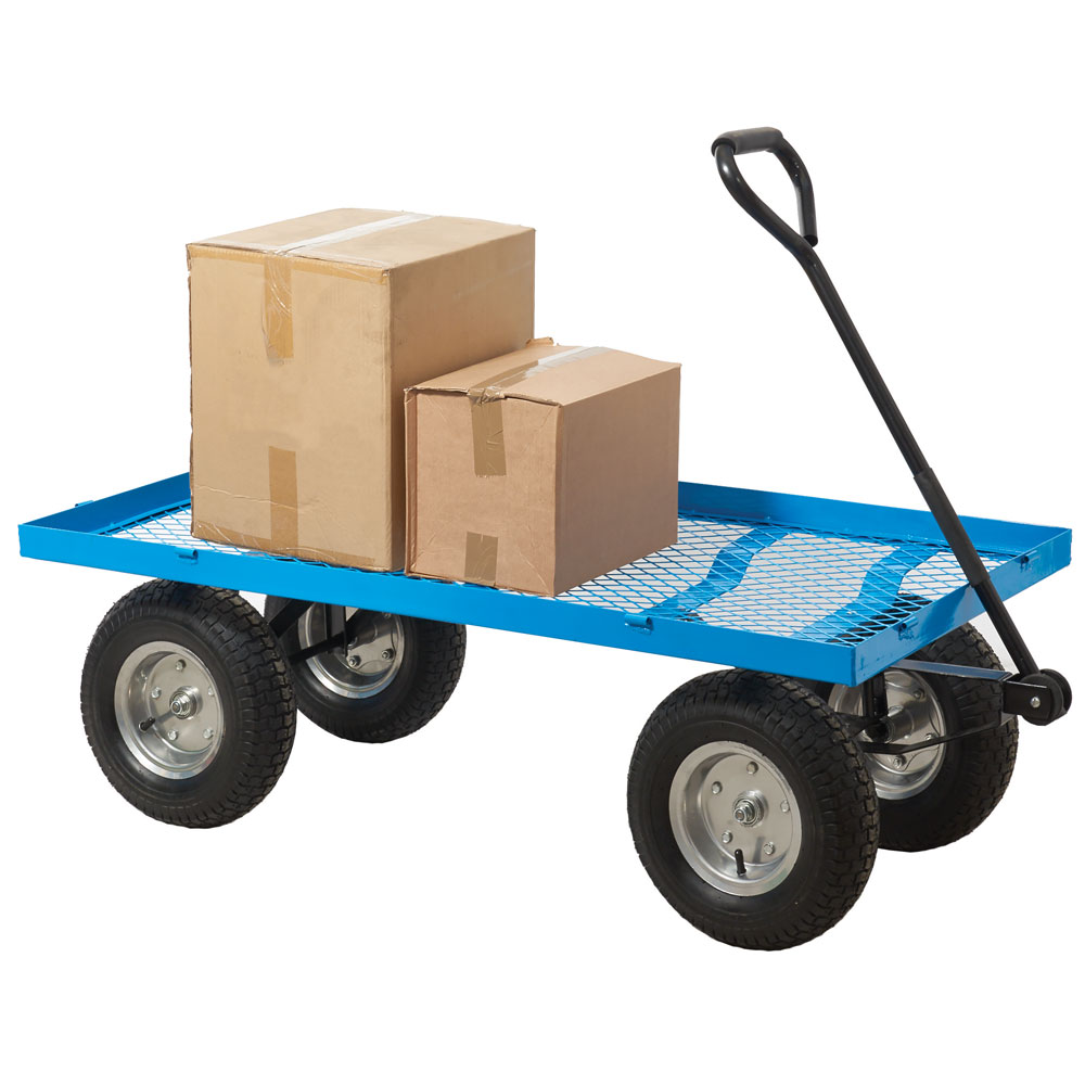 Click to view product details and reviews for Mesh Platform Truck Pneumatic Wheels 1200mm X 600mm.