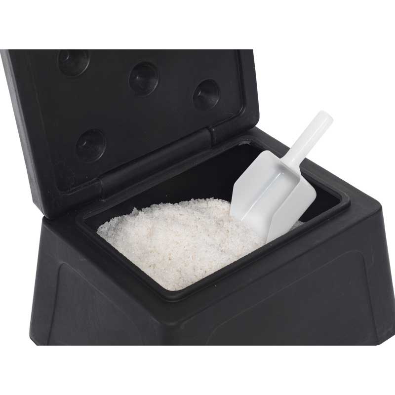 Mini Grit Bin Black 30 Litre With 10kg Salt