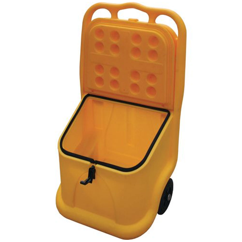 Click to view product details and reviews for 75l Mobile Grit Bin With Handle And Wheels Red.