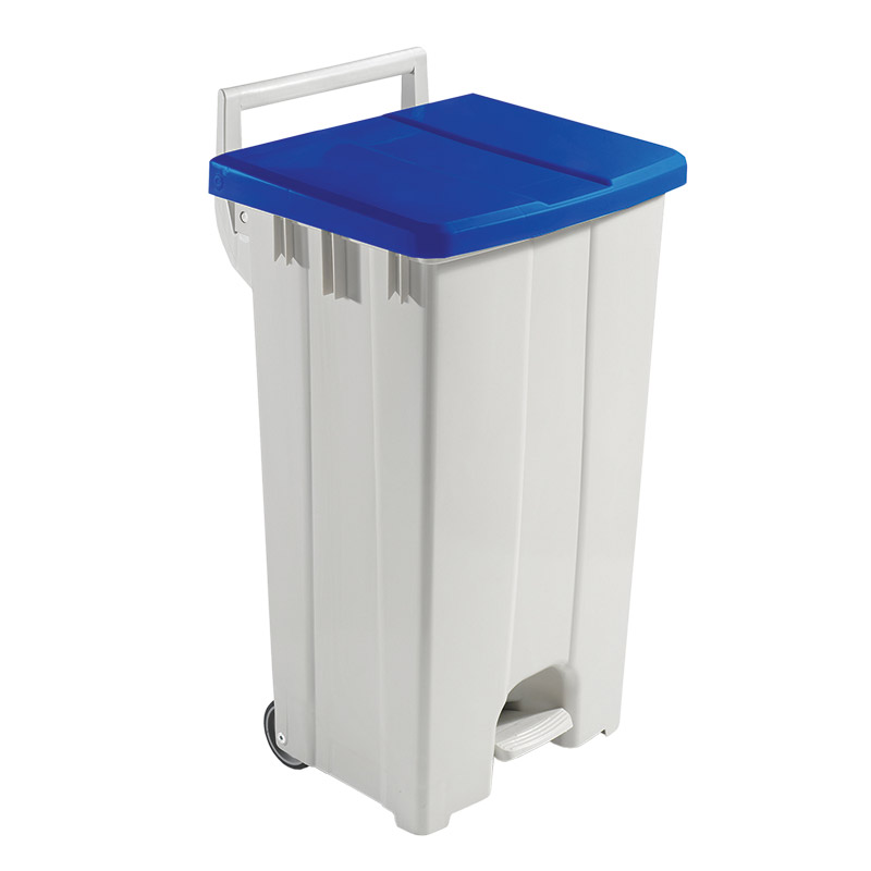 Click to view product details and reviews for 90l Mobile Sackholder With Pedal Blue Lid.