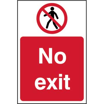 No Exit Self Adhesive Sticky Sign 200 X 300mm